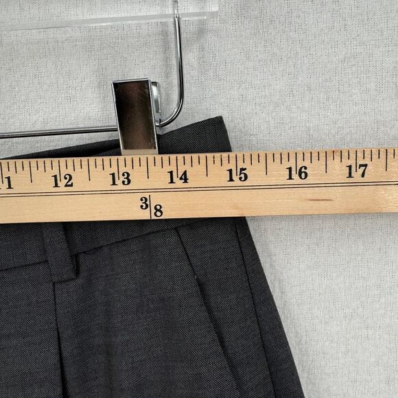 THEORY Pleat Trouser Womens 8 Gray Smooth Suiting Straight Leg High Rise Career - Picture 16 of 16